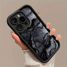 Funda de Teléfono con Patrón de Mármol, Textura Mate, Diseño de Ojo de Cielo, Ajuste Cómodo, Apta para iPhone 16/16PRO/16PLUS/16PROMAX/15/15PLUS/15PRO/15PROMAX/14/14PLUS/14PRO, Regalo para Amigos, Novias, Novios, Familia - Negro - Ver 7