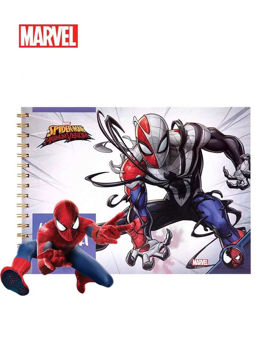 1Pc Marvel 官方授权蜘蛛侠可爱人物形象绘画书素描彩色铅笔专用手绘大白纸加厚空白画纸 DIY趣味绘画学习文具用品奖品送朋友的小礼物