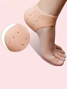 1 Pair Of Breathable Silicone Shoe Heel Pad, Heel Protective Cover, Anti Split Protective Cover, Suitable For Both Men And Women - Skin Color - View 1