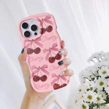 1pc Cherry Bowknot, Minimalist Cute Cartoon Bowknot For Girls, Innovative Beautiful Fashion, Simple, Matte Macaron Color Full Coverage Anti-Fall, Compatible With Samsung/Redmi/A1/POCO/Apple/XR/11/14/15/16/Transsion/OPPO/REALME/Honor Waterproof Shockproof Scratch Resistant