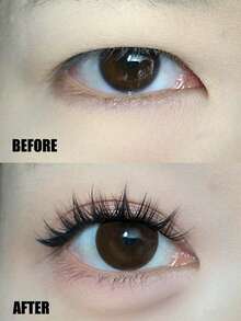 100 片自然 C 卷柔软狗狗风格和懒女孩可爱蓬松卡通系列假睫毛，适合初学者睫毛簇、睫毛簇、单根睫毛、睫毛、假睫毛 - C - 查看 3