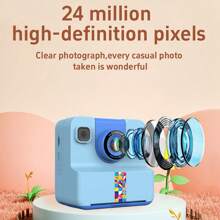 Instant Print Camera With 1080P HD, Includes 4 Rolls Of Color Printing Photo Paper, Ideal Birthday And Christmas Gift For Boys And Girls