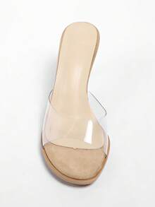 Giày mules nữ mùa hè mới, sandal cao gót mũi vuông, gót nhọn - màu nâu - Xem 3