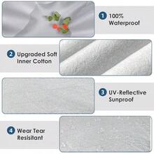 6-Layers PEVA New Material Sedan SUV Full Padded Car Cover Waterproof All Weather Weatherproof Snow Dust Resistant Outdoor Exterior Custom Form-Fit Straps 165-179 - 銀色車罩 - 查看 2
