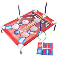 2-In-1 Outdoor Bean Bag Toss Game, 5 Hole Scoring Corn Hole Set For Family Outdoor Activities - Portable Corn Hole Board Set With Game Bags [Game Set Includes 6 Bean Bags And 1 Cornhole Board] - Portable Indoor Outdoor Entertainment Beanbag Game Set For Ages 14+ - Made Of Durable Polyester Fabric - Halloween/Christmas Gift - Cornhole Game With Board And Beanbags - Multicolor - View 2