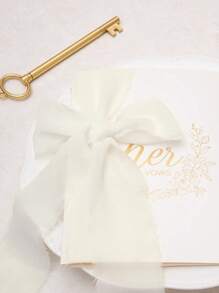 Set de 3 piezas, cinta decorativa de gasa de 5 m, tela de poliéster adecuada para invitaciones de boda, tarjetas de fiesta, decoración del hogar
