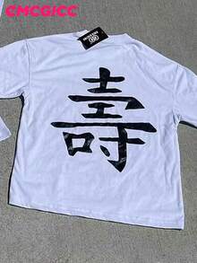 EMCGICC Y2k,RACK RACING,Men's Summer Short Sleeved Pure Cotton Comfortable And Breathable Casual Outdoor Street Round Neck T-Shirt, A High-Quality Fashion Brand, A Surprise Gift For Family And Friends. - trắng - Xem 3