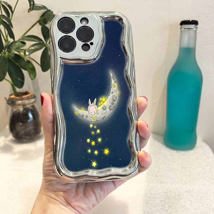 Funda para teléfono 1PC TPU Diseñado Teléfono de onda galvanizada, evita el desgaste, disipación de calor transpirable y a prueba de polvo, adecuado 11, 12, 13, 14, 15, 16 Plus Pro Promax XSMAX X/XS DDNYBLK - Plateado - Ver 1