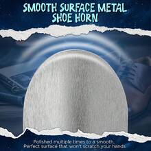 NINEMAX Calzador de Zapatos 19cm, Calzadores de Acero Inoxidable para Hombre Mujer Senior, Calzadores de Pequeño para Botas y Zapatos Plata - Plata /2Piezas - Ver 4