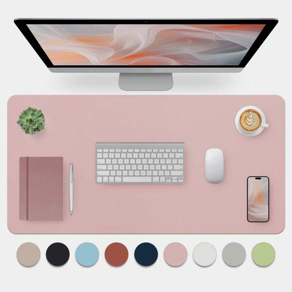 Super Large Mouse Pad, Writing Pad Office Desk Pad, Desk Mat, Waterproof PU Leather + Non-Slip Velvet Surface 35.4" X 16.9" (Pink), Multiple Size Options, Gaming Desk Pad, Desk Protector, Various Colors, Office, Student, Princess Style Pink, Pink, Sky Blue, Study Desk, Long Desk Pad, Home Decor Pad, Scratch Resistant Anti-Glare Leather Coffee Table Mat, Laptop Protective Pad, Waterproof Reusable And Easy-To-Clean, Office Supplies, Study Home Goods,School Supplies,Back To School