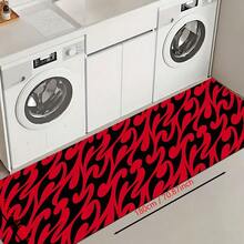 1 pieza Alfombra de cocina antideslizante de silicona con patrón abstracto minimalista fluyente impresa, tapete de piso, alfombra de entrada, alfombra rectangular impresa en 3D, apta para sala de estar, dormitorio, pasillo, baño, lavandería - Alfombra de poliéster, para decoración del hogar interior y exterior