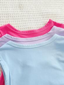 6件套少女休闲运动风纯色无袖背心和简约短裤套装，夏季 - 彩色 - 查看 8