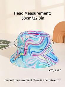 1 pezzo Cappello a secchio reversibile da donna a fantasia tie-dye, cappello estivo pieghevole per protezione dal sole, adatto per uso quotidiano e viaggi