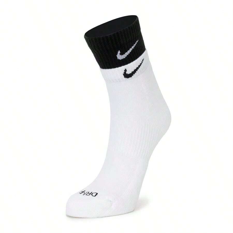 Nike Unisex Casual Cushioned Everyday Plus Sports Socks, DH4058 - Black/White - View 1
