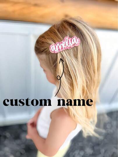 1 pieza Set de pinzas de pelo personalizadas con nombre para niños, pinza de pelo acrílica personalizada con inicial bonita, regalo de cumpleaños brillante, regalo personalizado para niños
