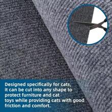 1pc Self-Adhesive Cat Scratching Mat For Walls, Carpets, Sofas & Furniture Protection, Suitable For Cat Scratching Posts Anti Cat Scratch Mat Trimmable Self-Adhesive Carpet Mat Pad Cat Pet Scratcher Furniture Couch Corner Indoor Sofa Wall Protector,Cat Scratching Supplies