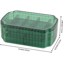 Jewelry Storage Box With 3 Layers For Earrings Rings Necklaces And Bracelets Clear Plastic Craft Bead Holder Green - Green - View 3