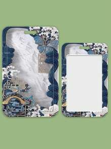 花朵造型卡套，适用于学生证、餐卡、地铁卡、公交卡、学生接送卡 - 防丢硬壳卡盒卡套卡包钱包名片夹信用卡夹身份证夹女士卡包 - 彩色 - 查看 6