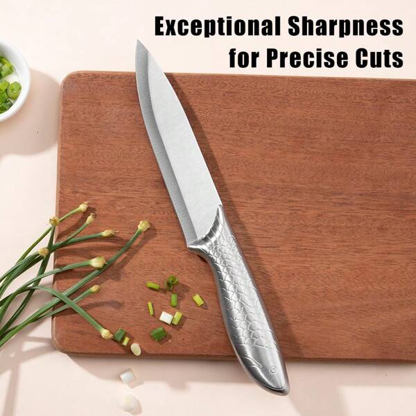 1 pieza Cuchillo multiuso de acero inoxidable para frutas, pelador de verduras, cuchillo deshuesador con mango ergonómico con forma de pez, agarre antideslizante y cómodo, hoja afilada y resistente a la oxidación, ideal para uso en la cocina y al aire libre, regalo perfecto para el Día de Acción de Gracias, Navidad y Pascua