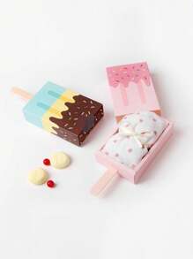 20pcs/Set Blue + Pink Ice Cream Candy Box, Cookie Box, Gift Box, Wedding & Party Supplies