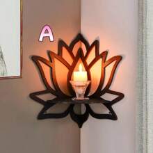 1pc Bohemian Style Cute Floating Shelf, Wooden Flower Floating Rack, Wall Crystal Storage Rack, Minimalist Home Decor Pendant, Crystal Oil Display Stand, Wall-Mounted Wooden Rack, Wall Decor Gift For Birthday, Graduation, Bedroom, Living Room, Bathroom, Kitchen, Office, Home Decoration