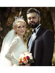 Set de 3 piezas que incluye diadema, faja y velo para la despedida de soltera de la novia, accesorio europeo para fotografías de boda