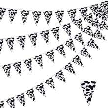 3 Pcs Cow Print Pennant Banners, Cow Print Pennant Banner Birthday Party Supplies For Western Cowboy Theme Decoration Animal Theme Party Holiday Decor