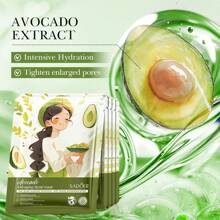 SADOER Mix 1/15/30/50 peças de Máscara Facial de Planta, Fruta e Rosa