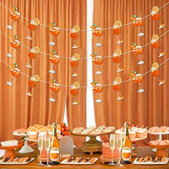 玛格丽塔派对装饰，Aperol Spritz 酒吧横幅花环，橙色预磨损复古鸡尾酒吧花环，适合玛格丽塔主题单身派对生日派对装饰，夏季海滩泳池装饰