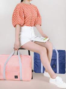 1pc Foldable Large Capacity Travel Bag, Lightweight Luggage Duffel Bag Suitable For Sports, Travel, Vacation, Back To School, Weekend Trip, Overnight, Travel Storage, Airport Travel Clothes, Travel Essentials, Luggage Bag, Christmas Gift Ideas, For Women, Girls, Mom, Mother's Friend, Birthday, Fitness Bag, Sports Bag, Training Bag, Holiday, Thanksgiving, Thank You Gift