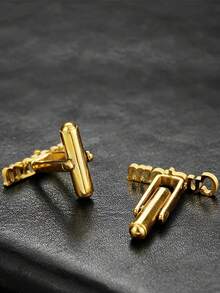 定制男士袖扣，不锈钢简约首字母袖扣，绅士西装衬衫首饰，送给父亲、丈夫、男朋友、儿子的礼物，仅限英文大写字母