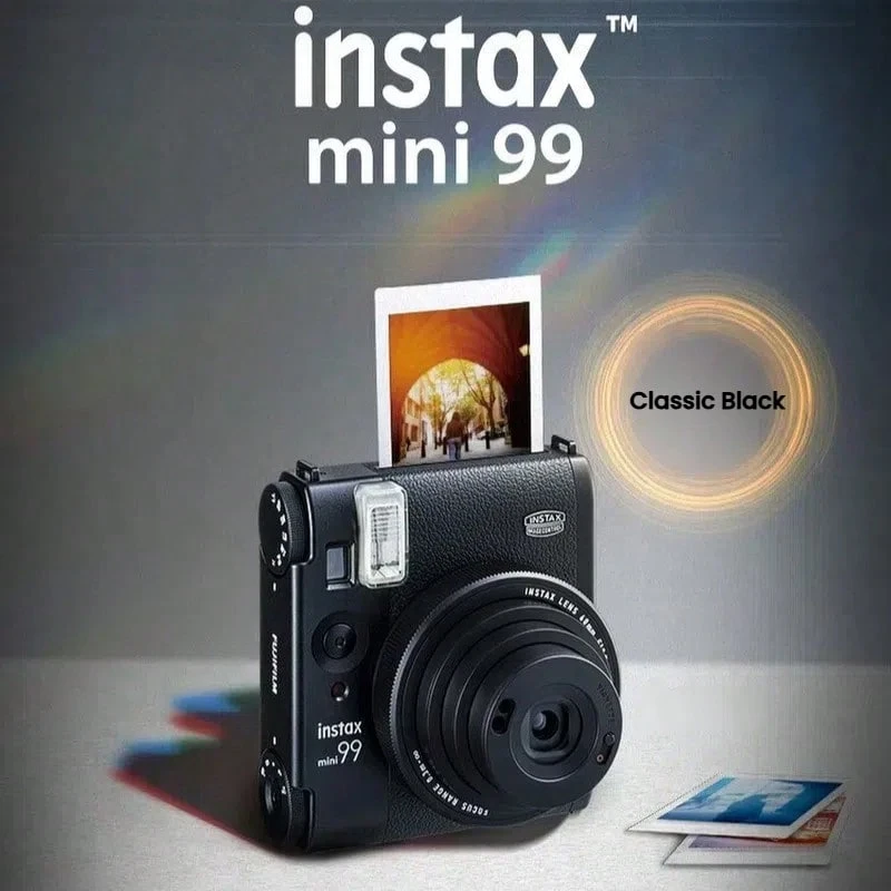 mini99 Polaroidkamera, retro omedelbar bildtagning, officiell exklusiv svart, otrolig stil, bärbar present till tjejer, högkvalitativ omedelbar fotografering - Klassisk svart - Visa 1
