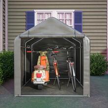 Jaxilyn Tool Shed, 160x220x165 Cm Bicycle Garage, Garage Tent, Garden House Storage Tent Bicycle Shed Tool Tent Storage Garage, Dark Gray - 灰色 - 查看 3