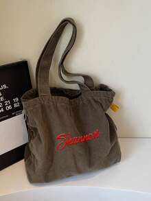 1PC A Shoulder Bag With Customizable Names. Ladies' Large Capacity Multifunctional Shoulder Bag, Hypoallergenic Zipper Shoulder Bag, Makeup Bag, Durable Shoulder Bag For Travel, School, And Commuting - Multicolor - View 10