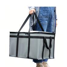 Insulated Food Delivery Bags, XXXL Hot And Cold Pizza Delivery Bags, Commercial Large Capacity Insulated Bags, Doordash Catering Cooler Bags, Party Warmers - 灰色 - 查看 1