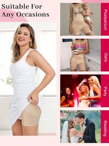 Kumayes 1 pièce couleur unie simple élégant taille haute pour femme toutes saisons tissu doux respirant agréable pour la peau contrôle du ventre cintrage de la taille rehaussement des hanches culotte sculptante pour un usage quotidien