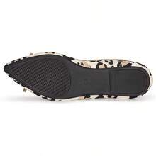 Womens Flat Shoes Classic Pointed Toe Flats Knitted Dress Shoes Soft Comfortable Dressy Flats Women - 豹紋和蝴蝶結 - 查看 6