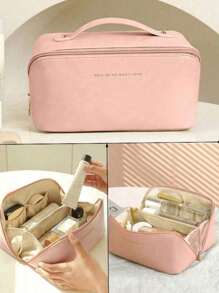 2 pezzi/1 pezzo Borsa da viaggio estiva, Borsa organizer per cosmetici impermeabile di grande capacità, Pochette portatile da donna per strumenti di trucco, adatta come regalo per vacanze, damigelle, matrimoni, articoli essenziali per il ritorno a scuola