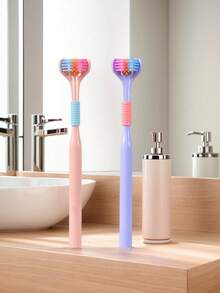 1/2/4/8 chiếc Bàn chải đánh răng GentleCare có 3 mặt - Lông bàn chải bằng nylon siêu mềm, thích hợp cho răng và nướu nhạy cảm, thiết kế hình chữ V để làm sạch sâu, góc 45 độ để tiếp cận các vùng khó làm sạch, bàn chải chăm sóc răng miệng hàng ngày cho gia đình để chăm sóc răng nhạy cảm | Tay cầm tiện dụng | Thiết kế cầm chắc chắn - Nhiều màu - Xem 10