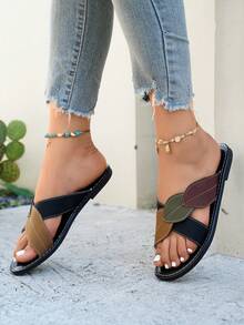 Dép đi biển thời trang mới cỡ lớn cho nữ, mùa hè đơn giản & thoải mái, hở mũi, lưới rỗng, thoáng khí, chống trượt, nhẹ, có sẵn màu đen và nâu - màu đen - Xem 6