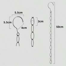 3pcs Stainless Steel Drying Rack Chain, Wardrobe Storage Chain, Clothes Hanger Organizer, Garment Hanging Hook - Multicolor - View 2