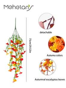 5/2/1 件人造花 29.52 英寸假牵牛花壁挂秋季人造花仿真户外植物，秋季派对装饰，适用于门廊墙壁露台户外花园装饰，感恩节万圣节礼物