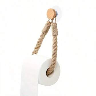 Handmade Woven Toilet Paper Holder, Wall-Mounted Bathroom Tissue Box, Toilet Paper Rack Made Of Jute Rope