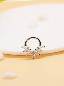 1 chiếc khuyên tai đá Cubic Zirconia, khuyên mũi, khuyên sụn mũi. - Bạc - Xem 15