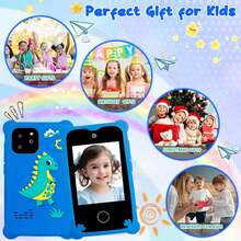 Kids Learning Phone Toy, Dinosaur Toy Mobile Phone For Children, 2.8 Inch IPS Touch Screen Toy Phone With Dual Camera Game Music Player, Christmas Halloween Birthday Gift For 3-10 Year Old Boys & Girls, Portable Travel Photography Kids Phone, Includes 32GB Card (Blue) - Multicolor - View 4