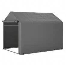 Jaxilyn Tool Shed, 160x220x165 Cm Bicycle Garage, Garage Tent, Garden House Storage Tent Bicycle Shed Tool Tent Storage Garage, Dark Gray - 灰色 - 查看 8