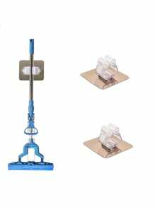 12pcs/4pcs/2pcs/1pc White Wall Mounted Strong Hook Clips, Mop Clip Storage Clips For Bathroom And Kitchen Storage