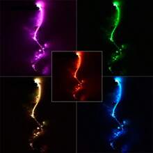 LED Light Up Dance Whip USB Rechargeable Fiber Optic Whip 7 Color Changes Music Festival ,Slip Grip For EDM Events & More