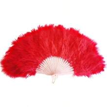 Vintage Inspired Foldable Handheld Fan Red - 紅色 - 查看 4