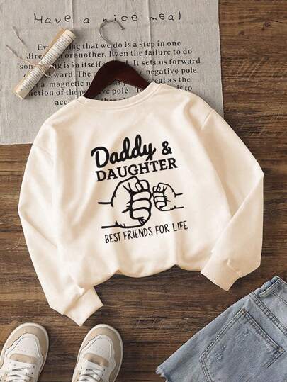 Tween-Mädchen Lässiges Sweatshirt mit Grafikdruck, Rundhalsausschnitt, langärmelig, Herbst/Winter